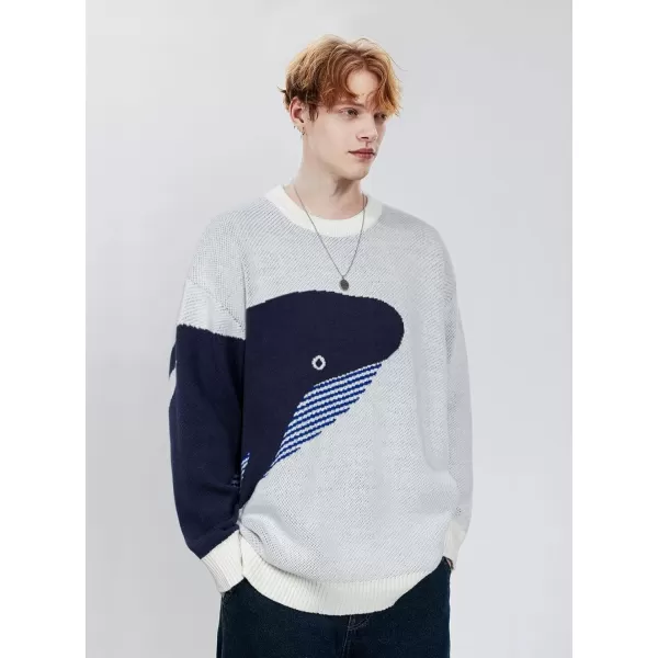 Aelfric Eden Vintage Soft Knit Sweater Autumn Mens Oversized Casual Pullover JumperEwhite