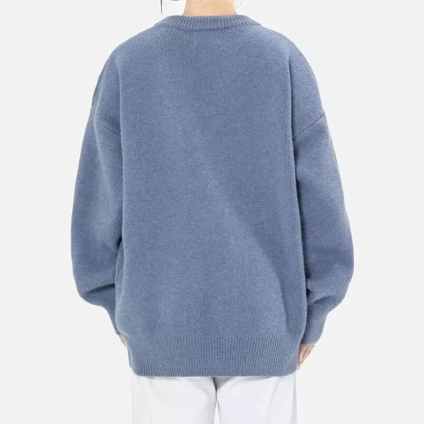 Aelfric Eden Womens Sweater Crewneck Sweater Vintage Oversized Sweater Fall Winter Fashion Casual Couple TopsA2blue