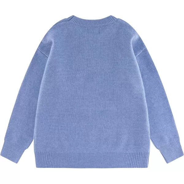 Aelfric Eden Womens Sweater Crewneck Sweater Vintage Oversized Sweater Fall Winter Fashion Casual Couple TopsA2blue