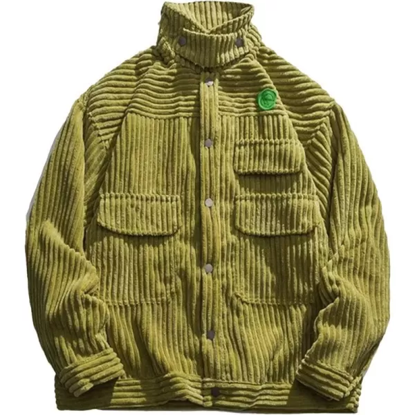Aelfric Eden Mens Color Block Corduroy Trucker Jacket Oversized Vintage Collared Button Down Jackets Loose Casual Coats01khaki