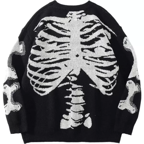 Aelfric Eden Mens Long Sleeve Van Gogh Printed Cable Knit Sweaters Casual Oversized Sweater Pullover59black