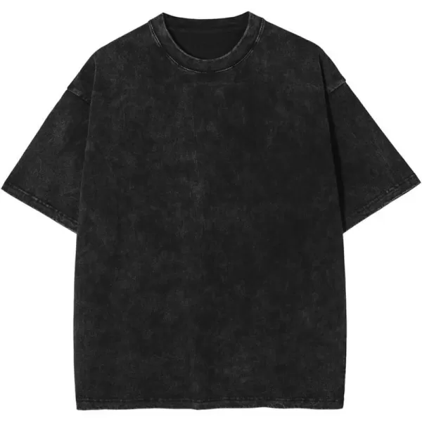 Aelfric Eden Mens Solid Tee 90s Vintage Oversized Shirts Streetwear Short Sleeve Casual Tops20black