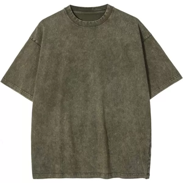 Aelfric Eden Mens Solid Tee 90s Vintage Oversized Shirts Streetwear Short Sleeve Casual Tops20greygreen