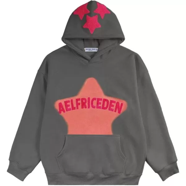 Aelfric Eden Star Hoodie Streetwear Trend Causal Loose Oversized Hooded Sweatshirts PulloverBb04dark Grey