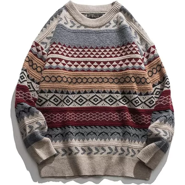 Aelfric Eden Vintage Soft Knit Sweater Autumn Mens Oversized Casual Pullover JumperA01winered