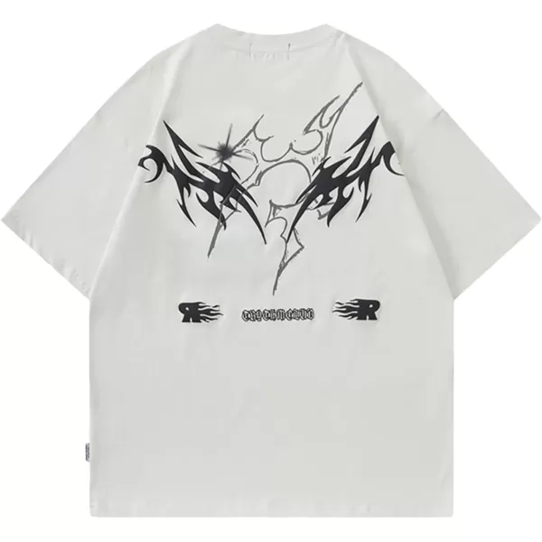 Aelfric Eden Mens Oversized Tee Casual Graphic Tee Summer Loose TShirts Short Sleeve TShirt24white