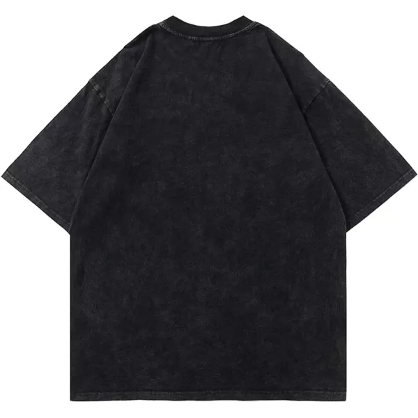 Aelfric Eden Mens Oversized Tee Casual Graphic Tee Summer Loose TShirts Short Sleeve TShirt38black