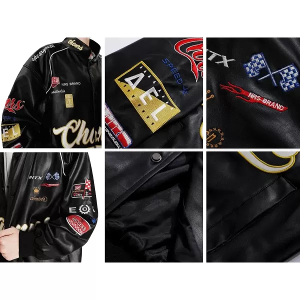 Aelfric Eden Mens Varsity Jacket Harajuku Vintage Graphic Baseball Jacket Unisex Coats StreetwearB60black