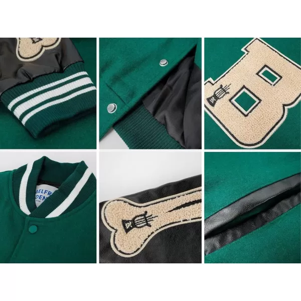 Aelfric Eden Mens Varsity Jacket Harajuku Vintage Graphic Baseball Jacket Unisex Coats StreetwearGreen