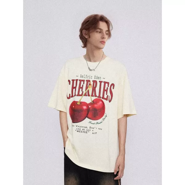 Aelfric Eden Oversized Graphic Tees Unisex Graffiti Print Shirts Inkjet Tee Top18b01cherryampapricot