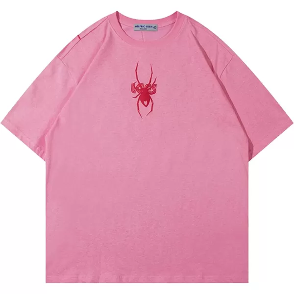 Aelfric Eden Oversized Graphic Tees Unisex Graffiti Print Shirts Inkjet Tee Top45spider Love Webpink