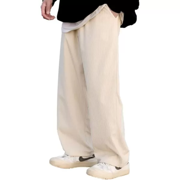 Aelfric Eden Mens Corduroy Vintage Cargo Sweatpants Long Solid Elastic Waist Casual Pants Hip hop Streetwear Pant01khaki
