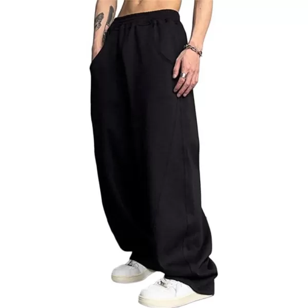 Aelfric Eden Mens Corduroy Vintage Cargo Sweatpants Long Solid Elastic Waist Casual Pants Hip hop Streetwear Pant20black