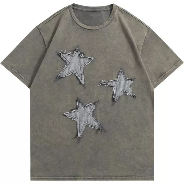 Aelfric Eden Oversized Graphic Tees Unisex Graffiti Print Shirts Inkjet Tee Top42star Appliqueampgrey