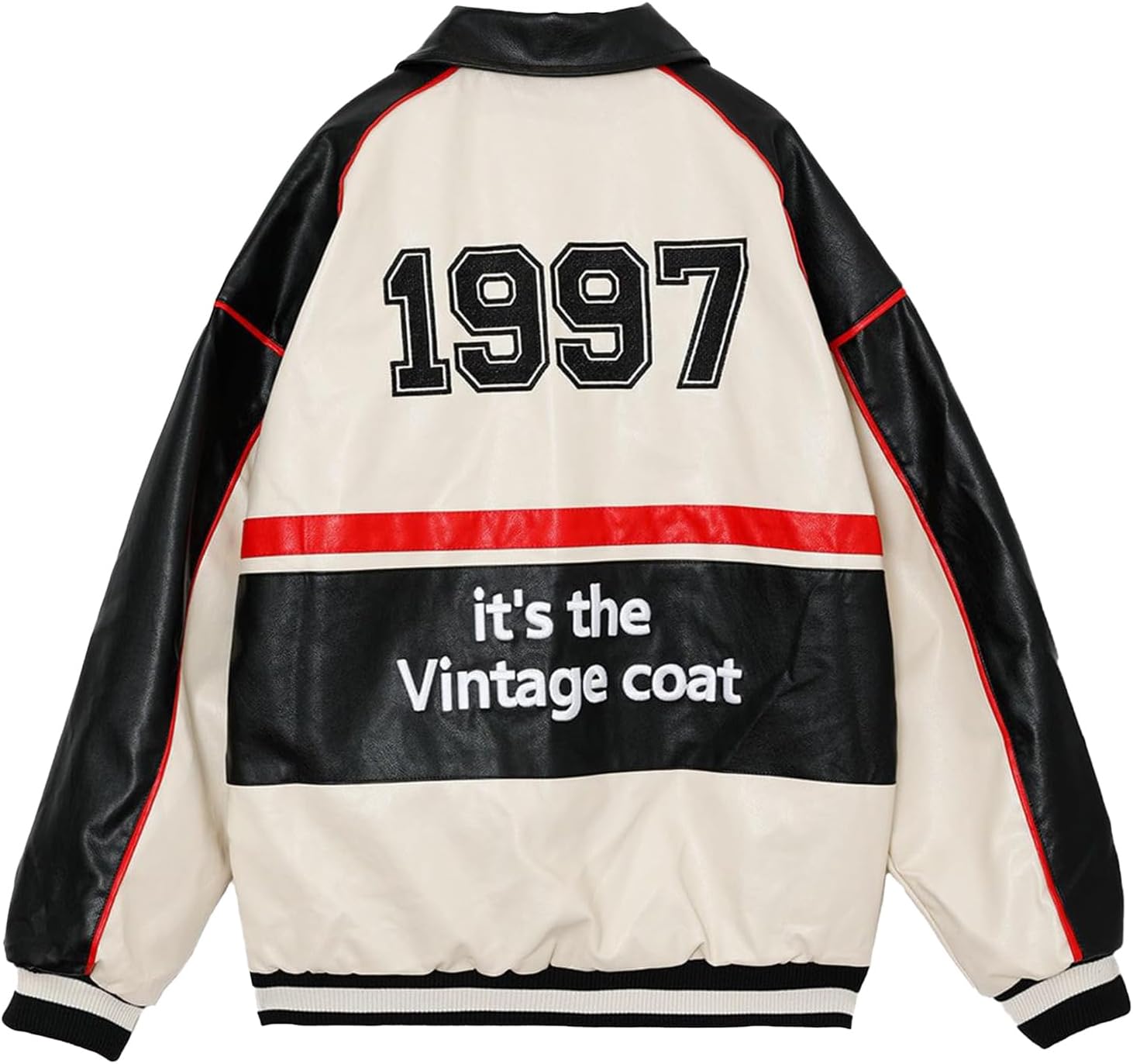 Aelfric Eden Mens Faux Leather Varsity Jacket Vintage Racing Motorcycle Graphic Bomber Jackets Oversized Streetwear Jacket01apricot