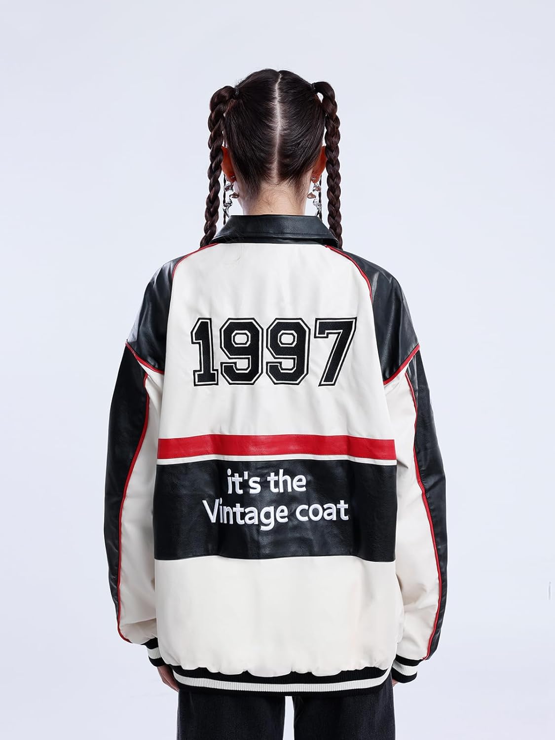 Aelfric Eden Mens Faux Leather Varsity Jacket Vintage Racing Motorcycle Graphic Bomber Jackets Oversized Streetwear Jacket01apricot