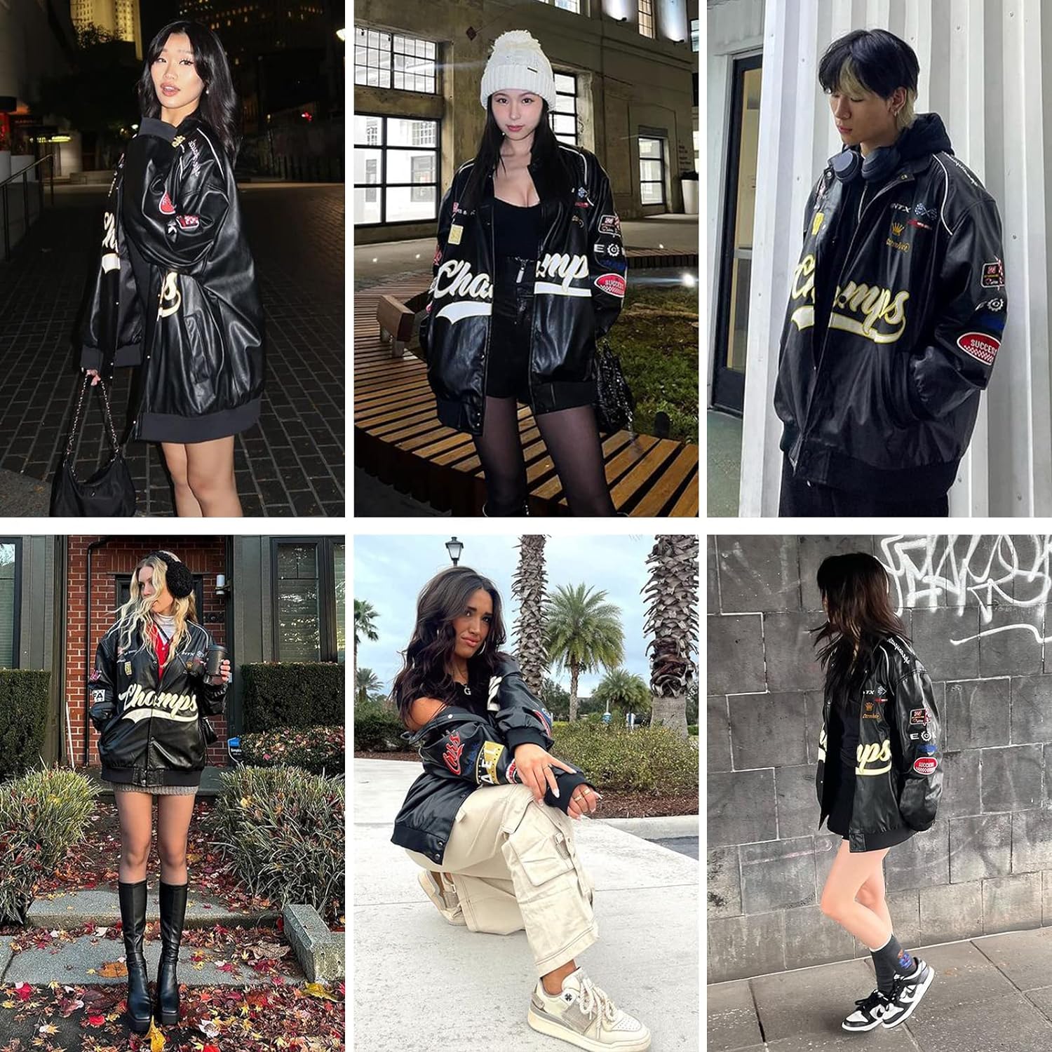 Aelfric Eden Mens Faux Leather Varsity Jacket Vintage Racing Motorcycle Graphic Bomber Jackets Oversized Streetwear Jacket02black