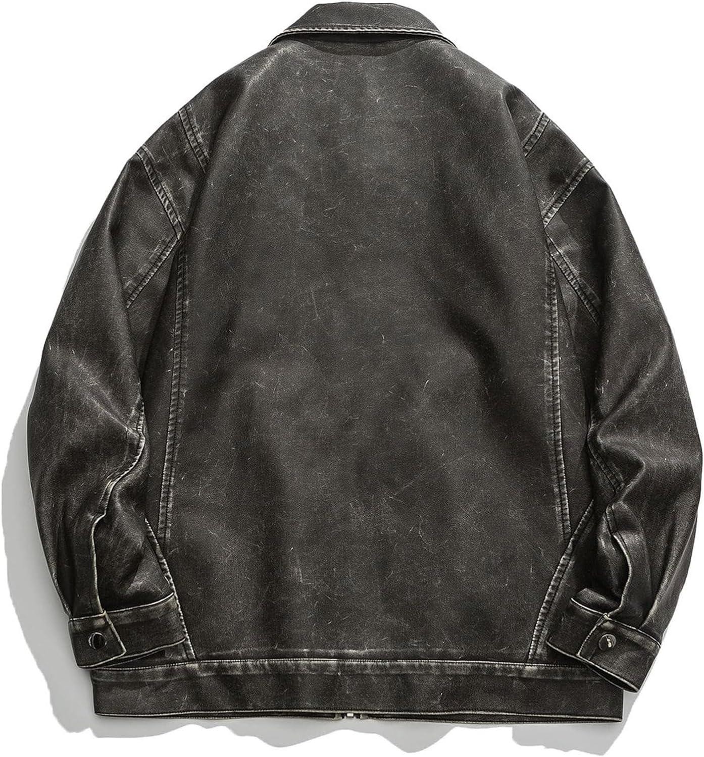 Aelfric Eden Mens Faux Leather Varsity Jacket Vintage Racing Motorcycle Graphic Bomber Jackets Oversized Streetwear Jacket04black