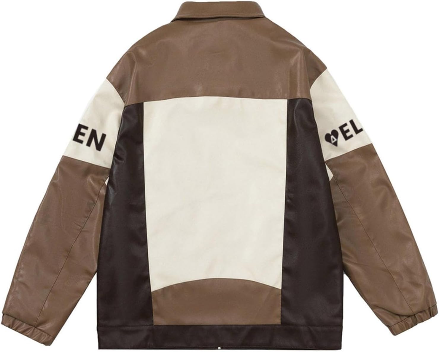 Aelfric Eden Mens Faux Leather Varsity Jacket Vintage Racing Motorcycle Graphic Bomber Jackets Oversized Streetwear Jacket06coffee