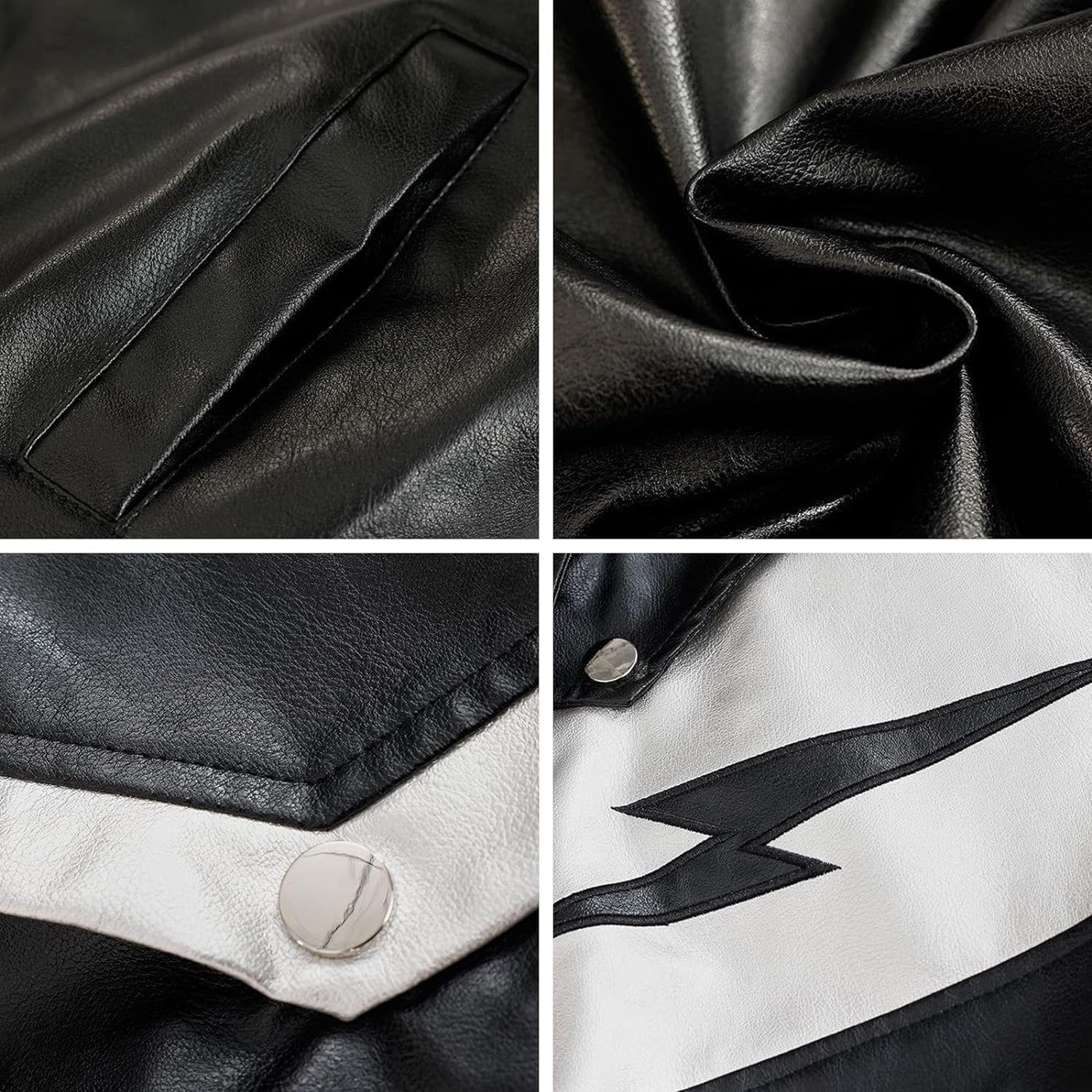 Aelfric Eden Mens Faux Leather Varsity Jacket Vintage Racing Motorcycle Graphic Bomber Jackets Oversized Streetwear Jacket11grey