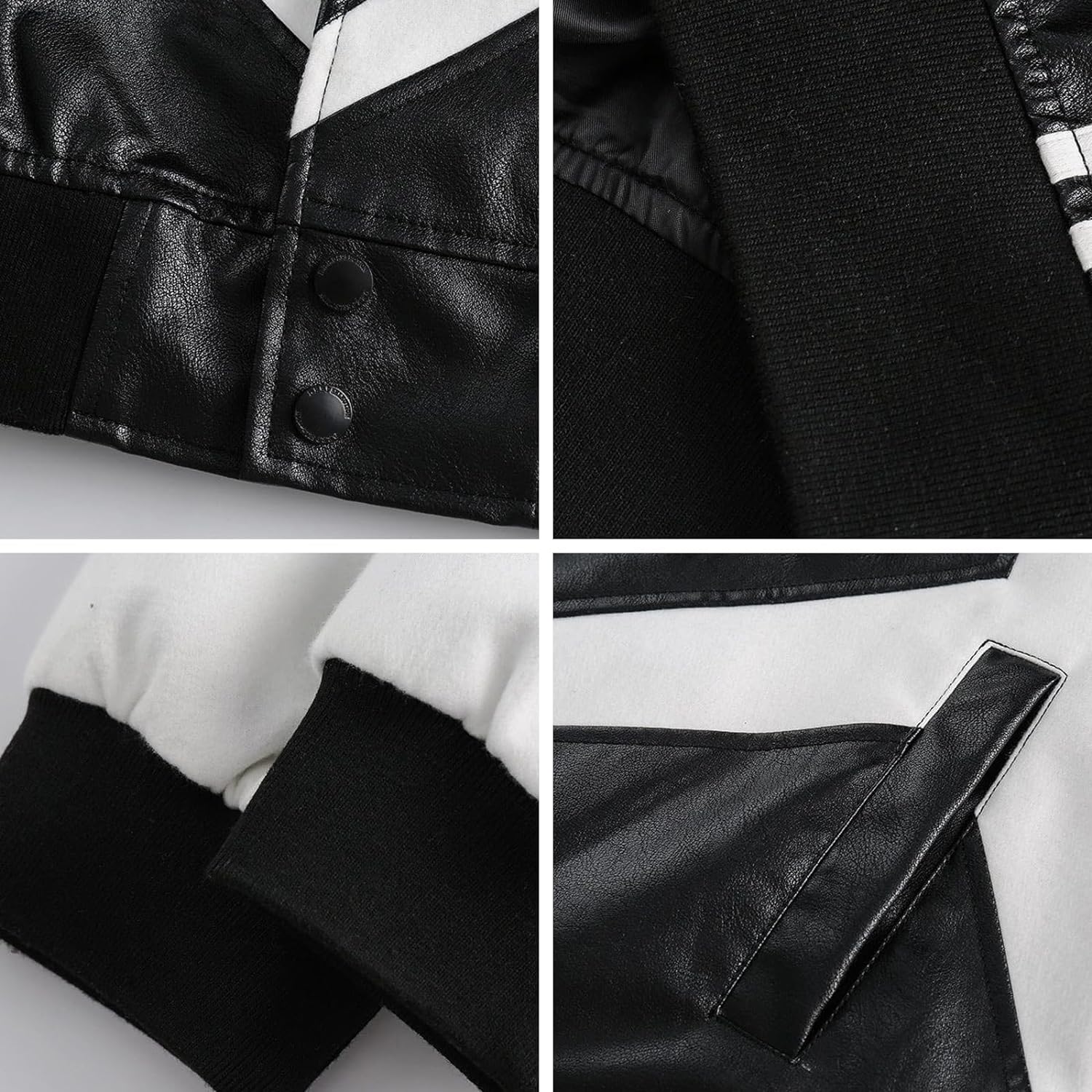 Aelfric Eden Mens Faux Leather Varsity Jacket Vintage Racing Motorcycle Graphic Bomber Jackets Oversized Streetwear Jacket12black