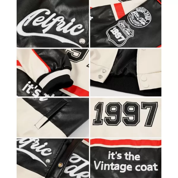 Aelfric Eden Mens Faux Leather Varsity Jacket Vintage Racing Motorcycle Graphic Bomber Jackets Oversized Streetwear Jacket01apricot