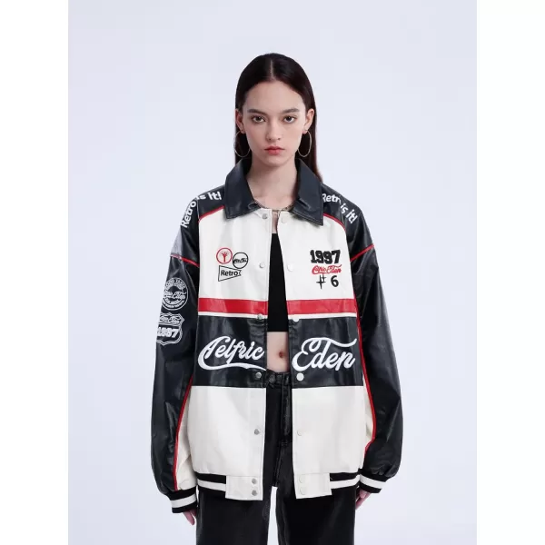 Aelfric Eden Mens Faux Leather Varsity Jacket Vintage Racing Motorcycle Graphic Bomber Jackets Oversized Streetwear Jacket01apricot
