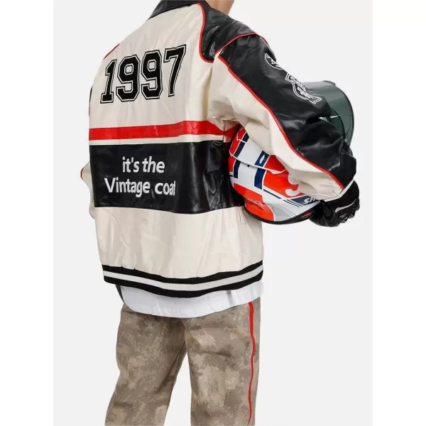 Aelfric Eden Mens Faux Leather Varsity Jacket Vintage Racing Motorcycle Graphic Bomber Jackets Oversized Streetwear Jacket01apricot
