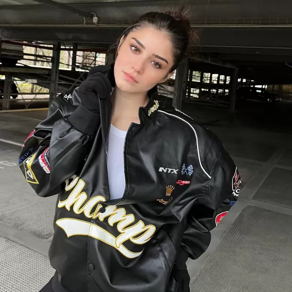 Aelfric Eden Mens Faux Leather Varsity Jacket Vintage Racing Motorcycle Graphic Bomber Jackets Oversized Streetwear Jacket02black