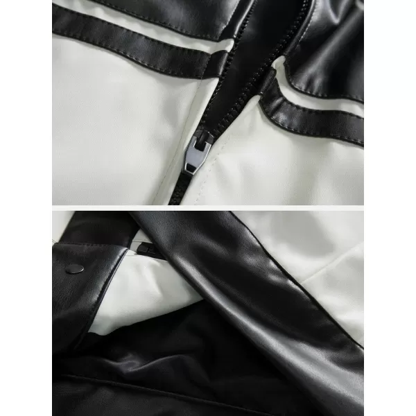 Aelfric Eden Mens Faux Leather Varsity Jacket Vintage Racing Motorcycle Graphic Bomber Jackets Oversized Streetwear Jacket05white