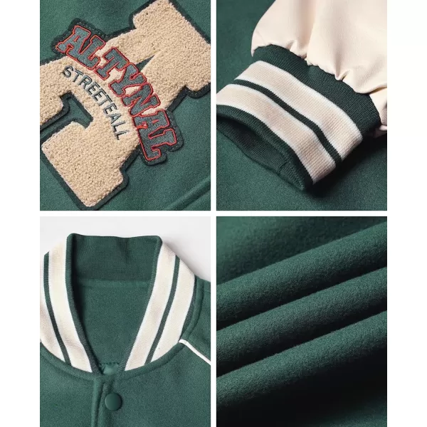 Aelfric Eden Mens Faux Leather Varsity Jacket Vintage Racing Motorcycle Graphic Bomber Jackets Oversized Streetwear Jacket09green