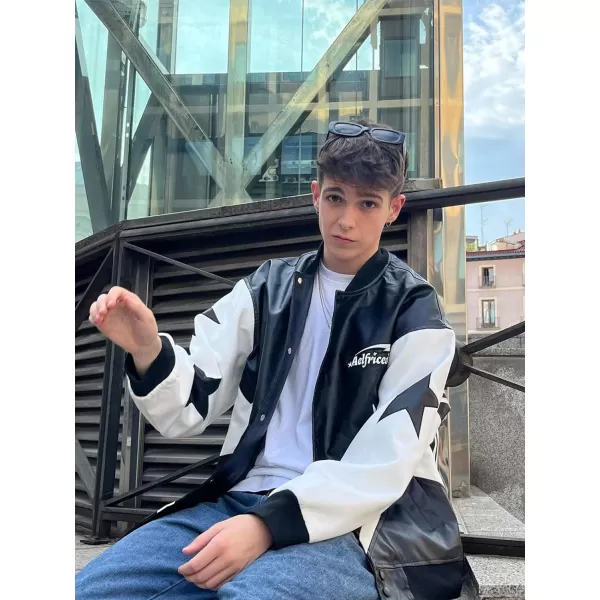 Aelfric Eden Mens Faux Leather Varsity Jacket Vintage Racing Motorcycle Graphic Bomber Jackets Oversized Streetwear Jacket12black