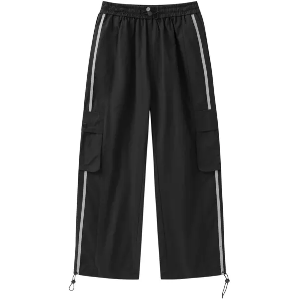 Aelfric Eden Striped Track Pants Men Parachute Pants Women Baggy Sweatpants Y2k Wide Leg Cargo Pants with DrawstringVs3black