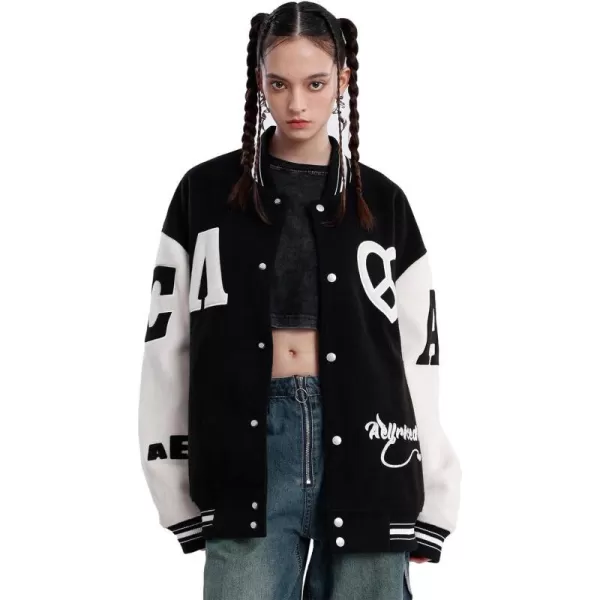 Aelfric Eden Mens Faux Leather Varsity Jacket Vintage Racing Motorcycle Graphic Bomber Jackets Oversized Streetwear Jacket10black