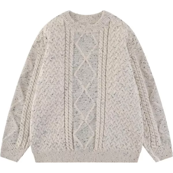 Aelfric Eden Oversized Knit Sweater Solid Vintage Pullover Sweater Unisex Woven Crewneck Knitted TopsA1white