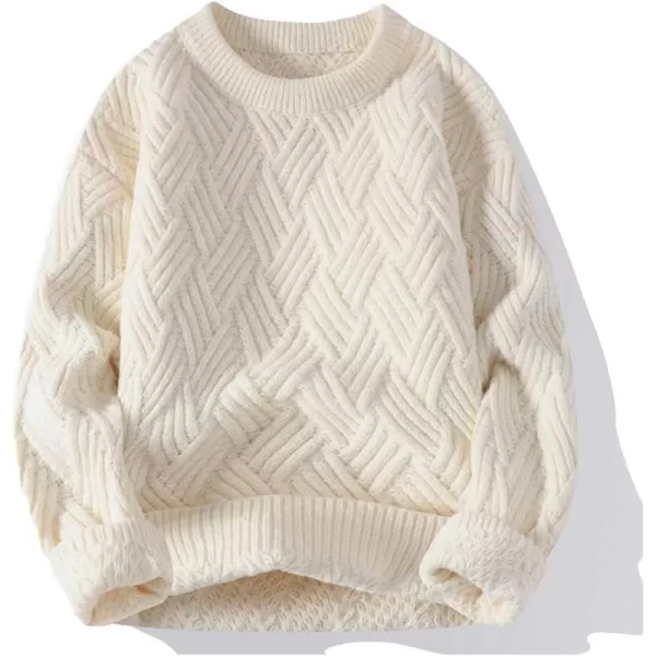 Aelfric Eden Oversized Knit Sweater Solid Vintage Pullover Sweater Unisex Woven Crewneck Knitted TopsB1beige