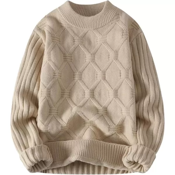 Aelfric Eden Oversized Knit Sweater Solid Vintage Pullover Sweater Unisex Woven Crewneck Knitted TopsB6khaki