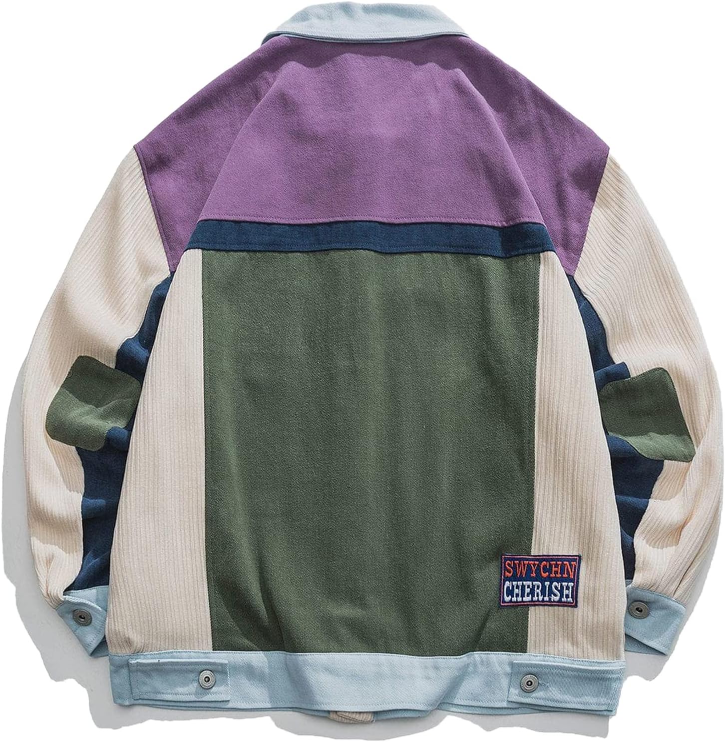 Aelfric Eden Mens Motorcycle Jackets Varsity Jacket Vintage Letter Print Patchwork Jacket Beige Oversized Overcoats01black