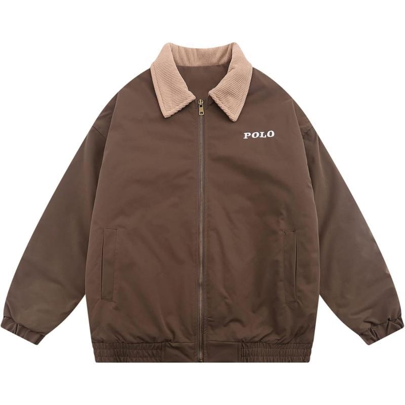 Aelfric Eden Mens Motorcycle Jackets Varsity Jacket Vintage Letter Print Patchwork Jacket Beige Oversized Overcoats647brown
