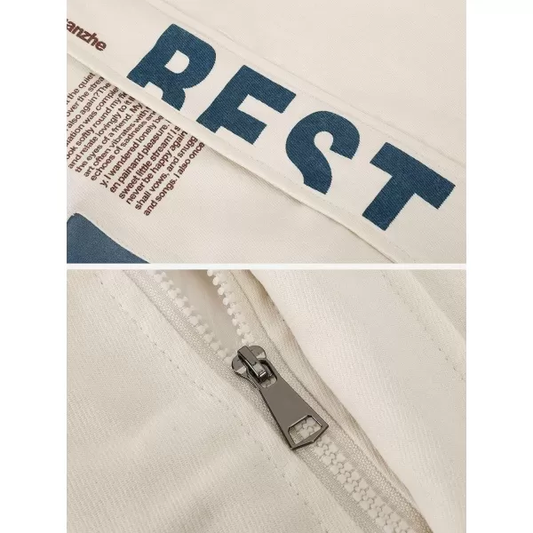 Aelfric Eden Mens Motorcycle Jackets Varsity Jacket Vintage Letter Print Patchwork Jacket Beige Oversized Overcoats01beige