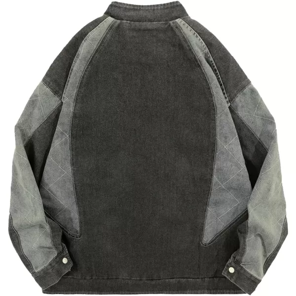 Aelfric Eden Mens Motorcycle Jackets Varsity Jacket Vintage Letter Print Patchwork Jacket Beige Oversized Overcoats1712gray