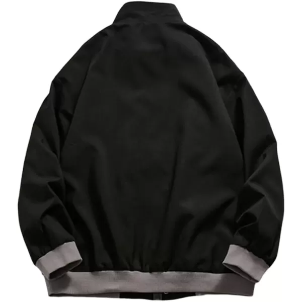 Aelfric Eden Mens Motorcycle Jackets Varsity Jacket Vintage Letter Print Patchwork Jacket Beige Oversized Overcoats644black