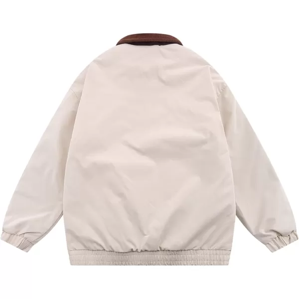 Aelfric Eden Mens Motorcycle Jackets Varsity Jacket Vintage Letter Print Patchwork Jacket Beige Oversized Overcoats647beige