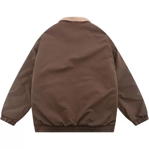 Aelfric Eden Mens Motorcycle Jackets Varsity Jacket Vintage Letter Print Patchwork Jacket Beige Oversized Overcoats647brown