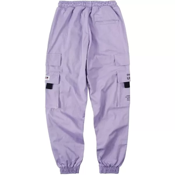 Aelfric Eden Mens Techwear Joggers Pants Long MultiPockets Outdoor Fashion Casual Jogging Cool Pant23purple