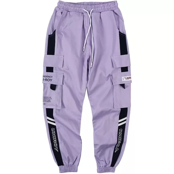 Aelfric Eden Mens Techwear Joggers Pants Long MultiPockets Outdoor Fashion Casual Jogging Cool Pant23purple