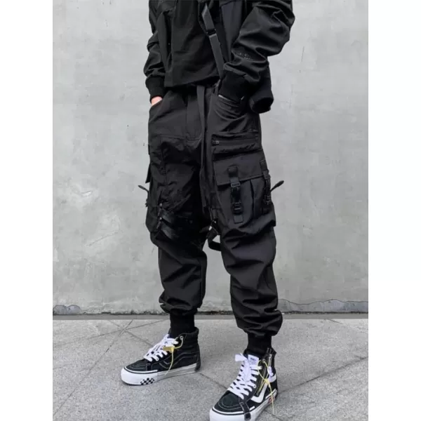 Aelfric Eden Mens Techwear Joggers Pants Long MultiPockets Outdoor Fashion Casual Jogging Cool Pant654black