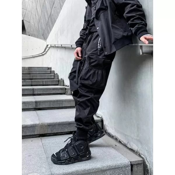 Aelfric Eden Mens Techwear Joggers Pants Long MultiPockets Outdoor Fashion Casual Jogging Cool Pant657black