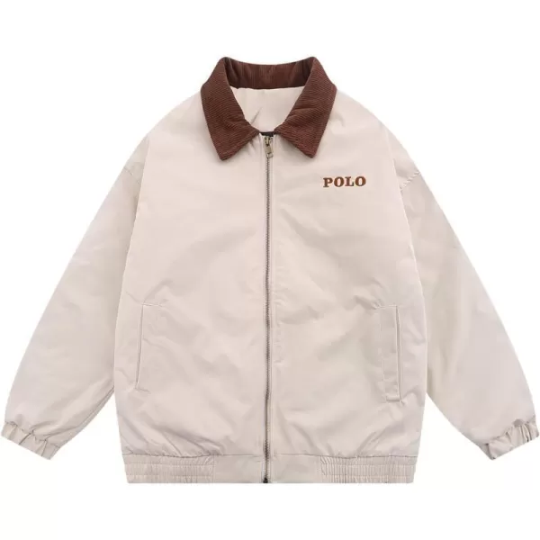 Aelfric Eden Mens Motorcycle Jackets Varsity Jacket Vintage Letter Print Patchwork Jacket Beige Oversized Overcoats647beige