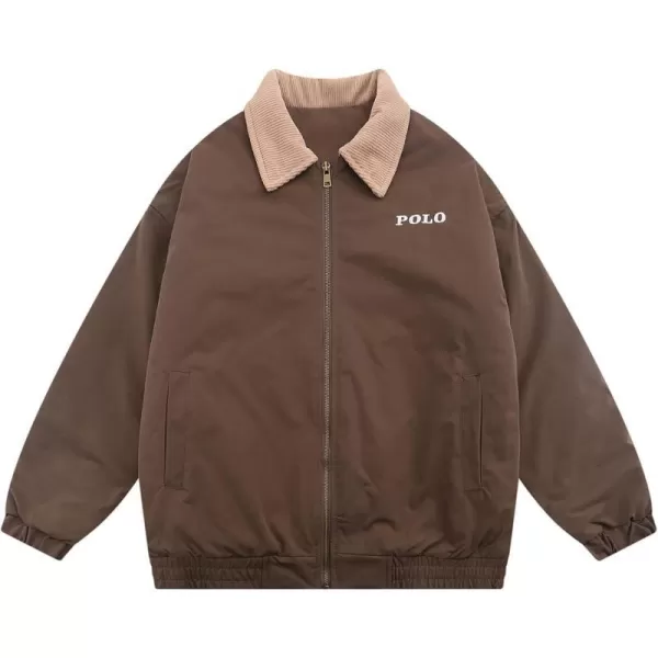 Aelfric Eden Mens Motorcycle Jackets Varsity Jacket Vintage Letter Print Patchwork Jacket Beige Oversized Overcoats647brown